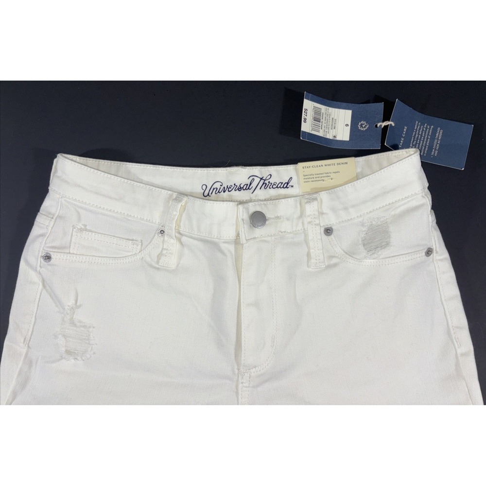 Universal Thread Women's High‎ Rise Jegging White Distressed Denim Size 6